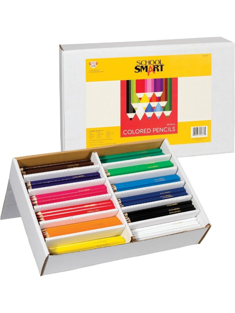 Vibrant Colored Pencil Set for Classroom, Assorted Colors, 480 Count, Art